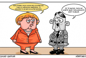 L’héritage d`Hitler à Angela Merkel - CARICATURE